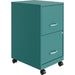 NuSparc Mobile File Cabinet - 14.2" Width x 18" Depth x 26.5" Height for File - Letter - Mobility, Locking Drawer, Glide Suspension, 3/4 Drawer Extension, Cam Lock, Nonporous Surface - Teal - Painted Steel, Steel - Recycled - 1 Each