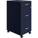 NuSparc Mobile File Cabinet - 14.2" Width x 18" Depth x 29.5" Height - 3 x Drawer(s) for File, Box - Letter - Mobility, Locking Drawer, Glide Suspension, 3/4 Drawer Extension, Cam Lock, Nonporous Surface - Blue - Painted Steel - Recycled - 1 Each