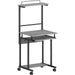 NuSparc Mobile Computer Workstation w/Keybrd Tray - Weathered Charcoal Laminate, Black Top - 110 lb Capacity - 23.60" Table Top Width x 20.60" Table Top Depth - 53.50" Height - Assembly Required - Medium Density Fiberboard (MDF) Top Material - 1 Each