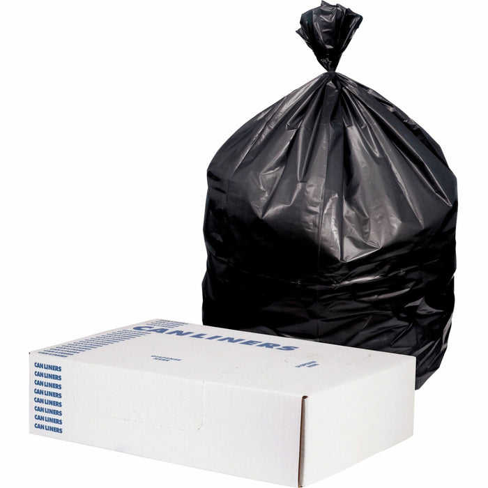 Heritage Value Line Can Liners - 33 gal Capacity - 33" Width x 38" Depth x 1.20 mil (30 Micron) Thickness - Black - Waste Disposal - Recycled - 1 Carton