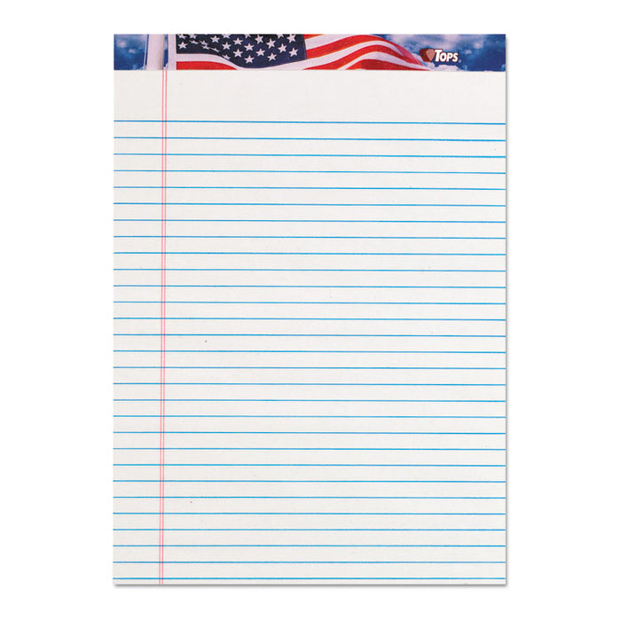 American Pride Writing Pad, Red/White/Blue Headband, Wide/Legal Rule, (50) White 8.5 x 11 Sheets, 12/Pack