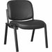 Lorell Deluxe Guest Seating Deluxe 4-Leg Guest Chair without Arms - Leather, Plywood Seat Material - Leather, Plywood Back Material - Powder Coated Frame Color - Metal Frame Material - Four-legged Base - Black - 1 Each