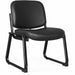 Lorell Deluxe Guest Seating Standard Guest Chair without Arms - Plywood, Leather Seat Material - Plywood, Leather Back Material - Powder Coated Frame Color - Metal Frame Material - Sled Base - Black - 1 Each