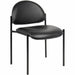 Lorell Reception Guest Chair - Vinyl Back Material - Tubular Steel Frame Material - Four-legged Base - Black - 1 Each