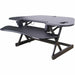 Rocelco CADR-46 Corner Sit-to-Stand Desk Riser - 40 lb Load Capacity - 23.20" Height x 45.50" Width - Desk - Black - For Monitor, Notebook, Keyboard - Extendable, Ergonomic, Keyboard Tray, Handle, Grommet, Cable Management, Built-in USB Port, Electrical O