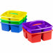 Storex Classroom Caddy - 3 Compartment(s) - 5.25" Height x 9.25" Width x 9.25" Depth - Handle, Washable, Stackable, Impact Resistant, Dishwasher Safe, Durable - 50% Recycled - Blue - Plastic - 5 / Set