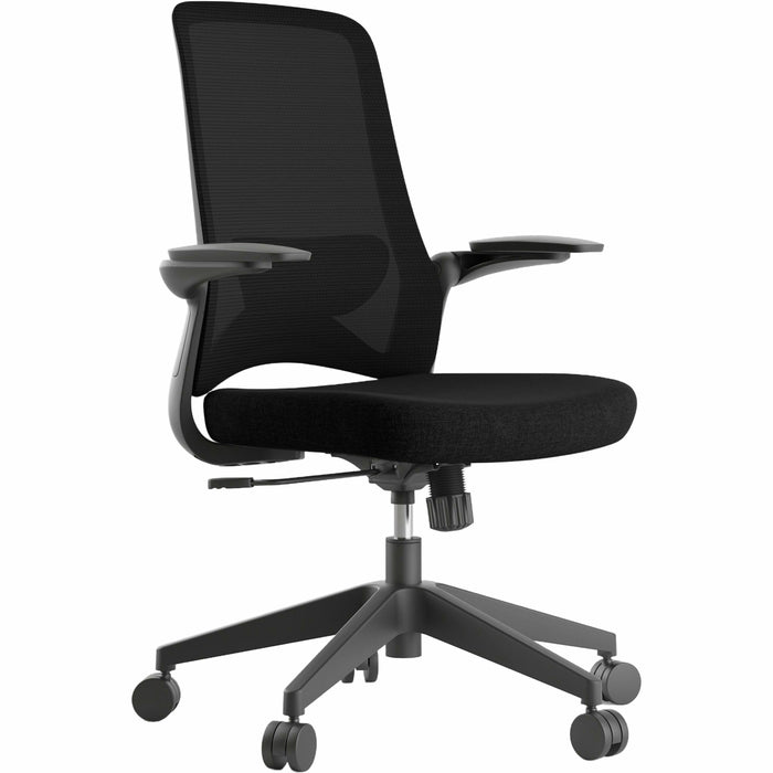 Eurotech Swivel-Tilt Chair - Black Seat Color - Fabric Seat Material - Black Back Color - Mesh Back Material - Black Frame Color - 5-star Base - Black - Armrest - 1 Each