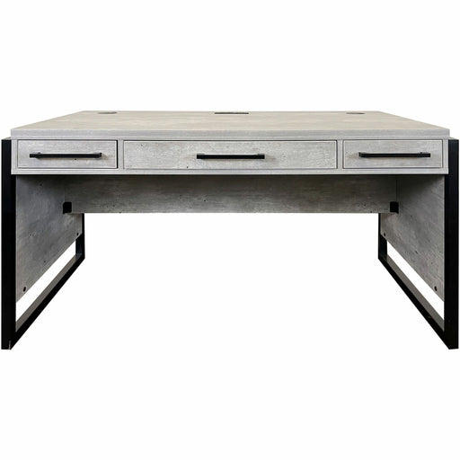 Martin Mason Concrete Laminate Unit - 31" Height x 60" Width x 30" Depth - Total Drawer(s): 3 - Material: Thermofused Laminate (TFL) - Finish: Concrete, Stone - Storage Drawer, Center Drawer, Cable Management, Grommet, Durable, Long Lasting, AC Power Outl