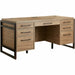 Martin Mason Concrete Laminate Unit - 31" Height x 66" Width x 30" Depth - Total Drawer(s): 7 - Double Pedestal - Material: Thermofused Laminate (TFL) - Finish: Monarca Natural, Wood - Center Drawer, Storage Drawer, Cable Management, Grommet, Heavy Duty,