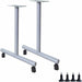 Lorell Invent Training Table Components - Silver T-shaped Base - 2 Legs - 28.50" Height x 5" Width x 22" Depth - Training - Assembly Required - 2 / Set