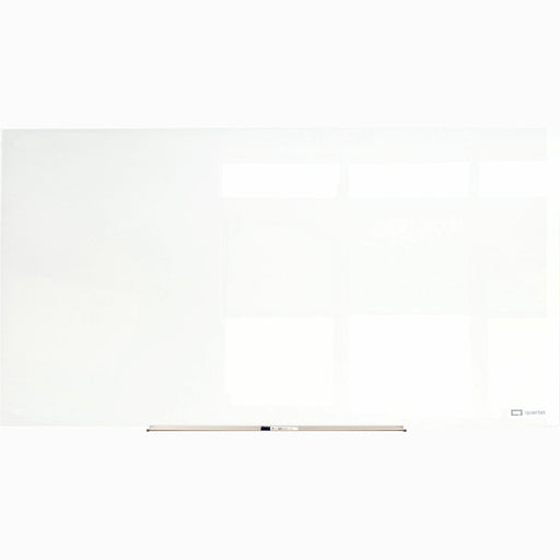 Quartet InvisaMount Magnetic Glass Board - 48" (4 ft) Width x 96" (8 ft) Height - White Glass Surface - Horizontal - Magnetic - Frameless, Accessory Tray, Non-absorbent, Stain Resistant, Ghost Resistant, Scratch Resistant, Dent Resistant, Easy to Clean -