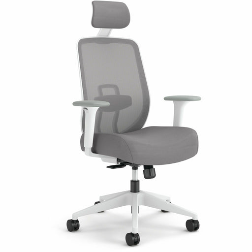 HON Altern Task Chair - Fabric, Foam Seat Material - Gray Back Color - Mesh Back Material - White Frame Color - Mid Back - Gray - Armrest - 1 Each