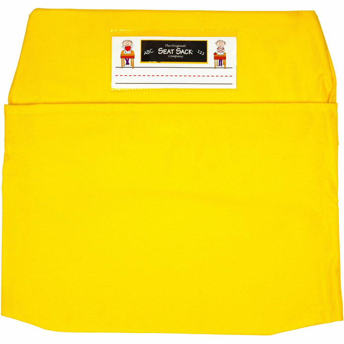 Seat Sack 25-Count 1-Pocket Classroom Pack - 1 Pocket(s) - 17" Width x 2" Depth - Chair - Laminated, Washable, Expandable - Yellow - Poly Cotton - 25/Pack - 1 Carton
