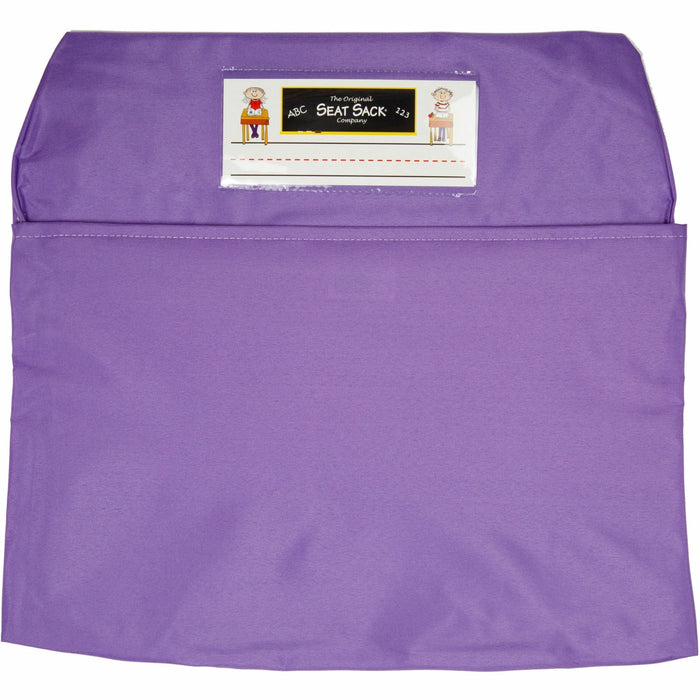 Seat Sack 25-Count 1-Pocket Classroom Pack - 1 Pocket(s) - 14" Width x 2" Depth - Chair - Laminated, Washable, Expandable, Easy to Clean - Purple - Poly Cotton - 25/Pack - 1 Carton