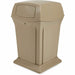 Rubbermaid Commercial Ranger Waste Container - Hinged Lid - 45 gal Capacity - For Outdoor - Durable, Hinged Door, Weighted Base - 27.6" Height x 19.5" Width x 19.5" Depth - Resin, Metal - Beige - 1 Each