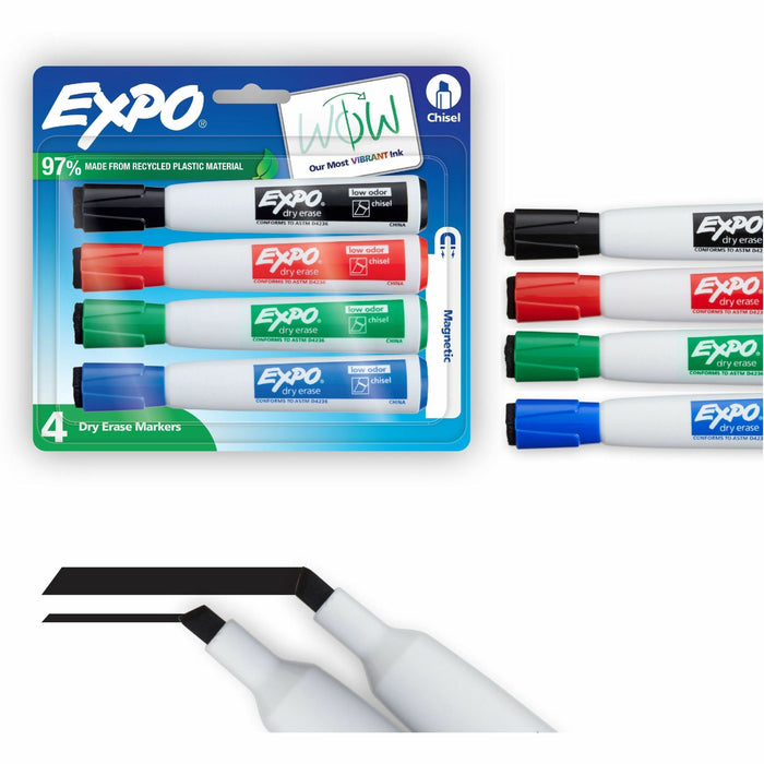Expo Magnetic Dry-erase Marker - Erasable - Assorted Ink/ - 4 / Pack