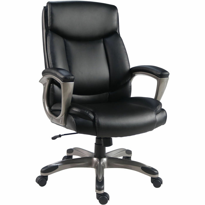 Lorell Sera High-Back Manager Chair - Polyurethane Seat Material - Polyurethane Back Material - High Back - Black - Armrest - 1 Each