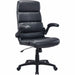 Lorell Colline High-Back Chair with Flip Arms - Bonded Leather, Polyvinyl Chloride (PVC) Seat Material - Bonded Leather, Polyvinyl Chloride (PVC) Back Material - High Back - 5-star Base - Black - Armrest - 1 Each