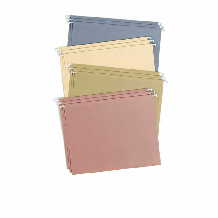 Smead 1/5 Tab Cut Letter Hanging Folder - 8 1/2" x 11" - 100 Sheets Capacity - 1/2" Expansion - Assorted Tab Position - Poly, Plastic, Metal - Assorted - Durable, Tear Resistant, Water Resistant, Tab, Coated Rod Tip - 12 / Pack