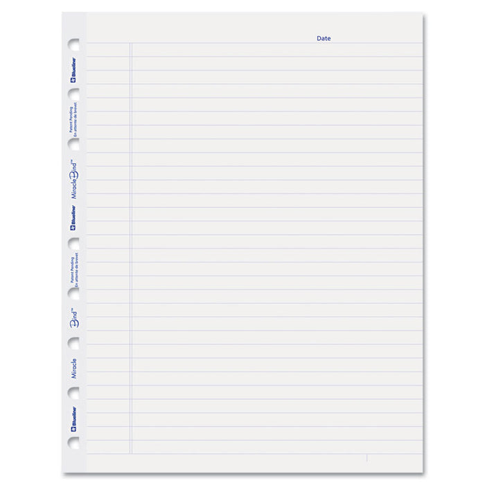 Ruled Paper Refill Sheets for all MiracleBind Notebooks and Planners, 9.25 x 7.25, White/Blue Sheets, Undated, 50/Pack