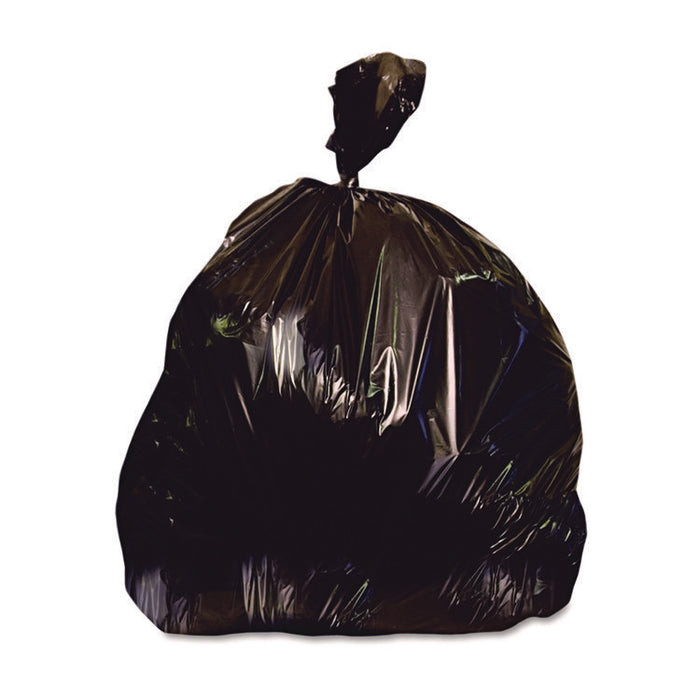 Eco Blend Max Can Liners, 30 gal, 1 mil, 30" x 36", Black, 25 Bags/Roll, 8 Rolls/Carton