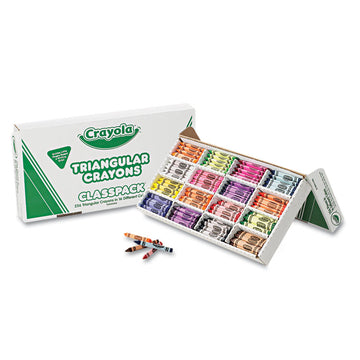 Crayola Triangular Anti-roll Crayons - Black, Blue, Blue Violet, Brown, Carnation Pink, Green, Orange, Red, Red Orange, Red Violet, Violet, ... - 1 Box