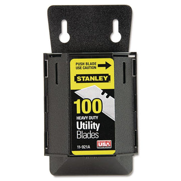 Wall Mount Utility Knife Blade Dispenser with Blades, 100/Pack