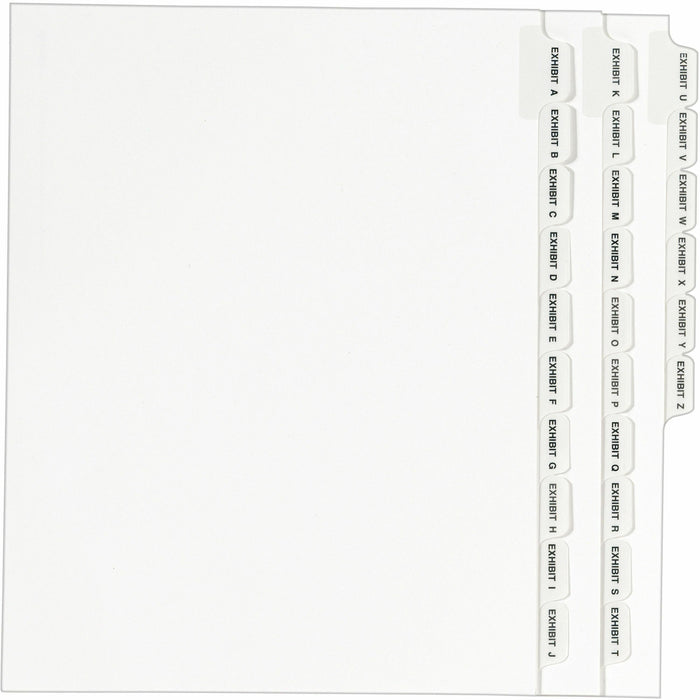 Avery® Standard Collated Legal Exhibit Divider Sets - Avery Style - Printed Tab(s) - Character - A-Z - 26 Tab(s)/Set - 8.5" Divider Width x 11" Divider Length - Letter - White Paper Divider - 20% Recycled - Reinforced Tab, Rip Proof, Unpunched - 1 Set