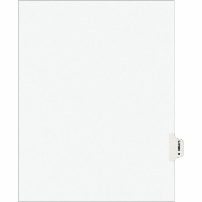 Avery® Individual Legal Exhibit Dividers - Avery Style - 1 Printed Tab(s) - Character - R - 8.5" Divider Width x 11" Divider Length - Letter - White Paper Divider - Paper Tab(s) - 20% Recycled - Reinforced Tab, Rip Proof, Unpunched - 1 Pack