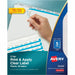 Avery® Index Maker Clear Label Dividers - 5 x Divider(s) - 5 - 5 Tab(s)/Set - 8.5" Divider Width x 11" Divider Length - 3 Hole Punched - Clear Plastic Divider - Frosted Clear Plastic Tab(s) - Durable, Tear Resistant, Hole-punched, Printable, Customizable,