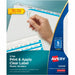 Avery® Print & Apply Translucent Dividers - 25 x Divider(s) - Print-on Tab(s) - 5 - 5 Tab(s)/Set - 8.5" Divider Width x 11" Divider Length - 3 Hole Punched - Translucent Plastic Divider - Frosted Clear Plastic Tab(s) - Hole-punched, Printable, Customizabl