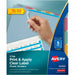 Avery® Print & Apply Translucent Dividers - 25 x Divider(s) - Print-on Tab(s) - 5 - 5 Tab(s)/Set - 8.5" Divider Width x 11" Divider Length - 3 Hole Punched - Translucent Plastic Divider - Multicolor Plastic Tab(s) - Durable, Tear Resistant, Sturdy, Hole-p