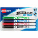 Avery® Marks A Lot Marks A Lot Dry Erase Markers, Pen-Style, 4 Assorted Markers - Erasable - Washable - Black, Red, Blue, Green Ink - Black, Red, Blue, Green, White Barrel - Planner, Office, School, Home - 4 / Pack