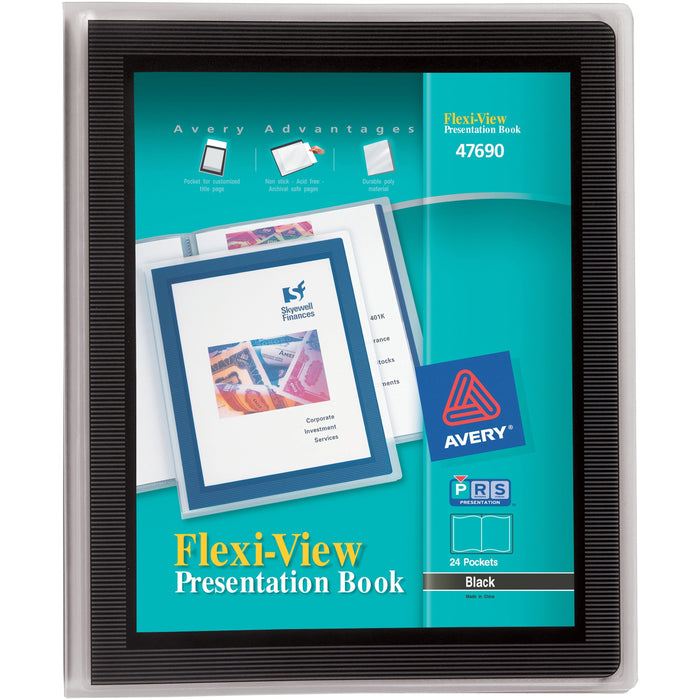 Avery® Flexi-View Presentation Book - Letter - 8 1/2" x 11" Sheet Size - 48 Sheet Capacity - Pocket: Internal - Polypropylene - Non-stick, Spill-free, Preprinted, Lightweight - 1 Each