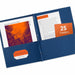 Avery® Letter Report Cover - 8 1/2" x 11" - 70 Sheets Capacity - 3 x 3-prong Fastener - 1/2" for Folder - 2 Internal Pocket - Paper - Dark Blue - Die-cut, Punched, Sturdy, Scuff Resistant, Label - 0% Recycled - 25 / Box