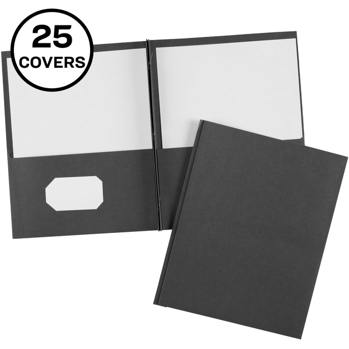 Avery® Letter Report Cover - 8 1/2" x 11" - 70 Sheets Capacity - 3 x 3-prong Fastener - 1/2" for Folder - 2 Internal Pocket - Black - 0% Recycled - 25 / Box