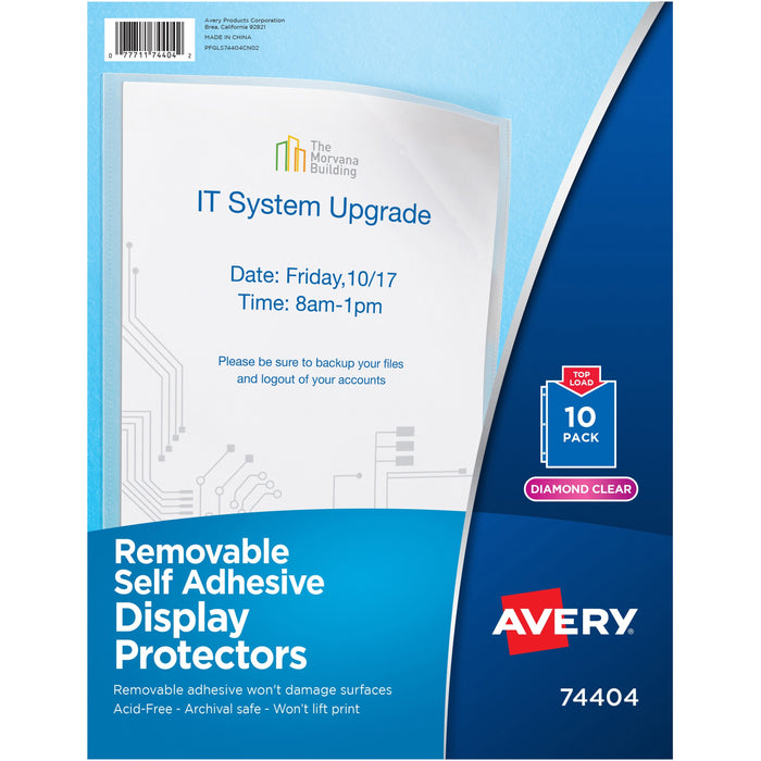 Avery® Display Protectors - 20 x Sheet Capacity - For Letter 8 1/2" x 11" Sheet - Top Loading - Clear - Polypropylene - 1 Pack