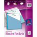 Avery® Durable Letter Vinyl File Pocket - 8 1/2" x 11" - 20 Sheets Capacity - 3 Pocket - Polypropylene - Assorted - Tear Resistant, Acid-free, Archival-safe, PVC-free, Durable - 5 / Pack