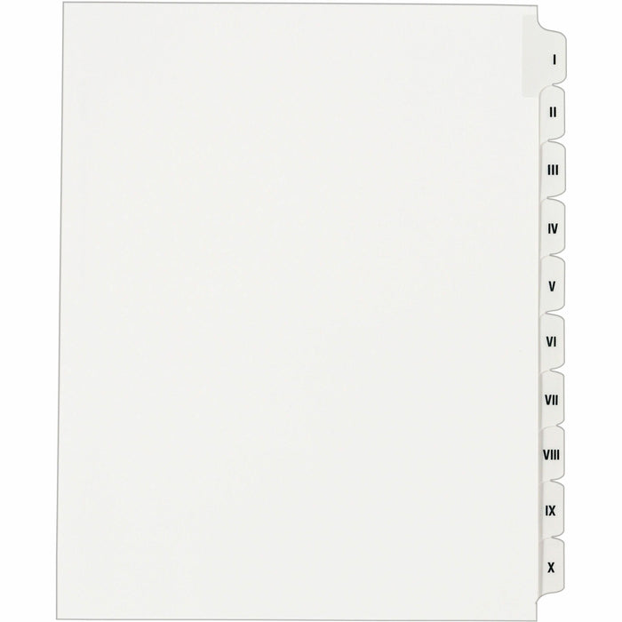 Avery® Individual Legal Dividers - 1 x Divider(s) - Side Tab(s) - I-X - 10 Tab(s)/Set - 8.5" Divider Width x 11" Divider Length - Letter - 8.50" Width x 11" Length - White Paper Divider - White Tab(s) - 0% Recycled - 1 Set