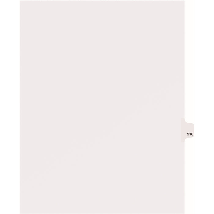 Avery® Side Tab Individual Legal Dividers - 25 x Divider(s) - Side Tab(s) - 216 - 1 Tab(s)/Set - 8.5" Divider Width x 11" Divider Length - Letter - 8.50" Width x 11" Length - White Paper Divider - 20% Recycled - 1 Pack
