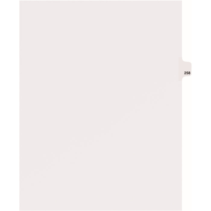 Avery® Side Tab Individual Legal Dividers - 25 x Divider(s) - Side Tab(s) - 258 - 1 Tab(s)/Set - 8.5" Divider Width x 11" Divider Length - Letter - 8.50" Width x 11" Length - White Paper Divider - 20% Recycled - 1 Pack