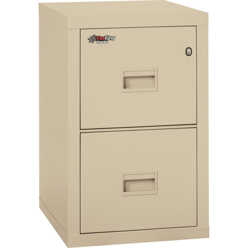 FireKing Insulated Turtle File Cabinet - 2-Drawer - 17.7" Width x 22.1" Depth x 27.7" Height - 2 x Drawer(s) for File - Letter, Legal - Fire Resistant - Parchment - Powder Coated - Steel - 1 Each