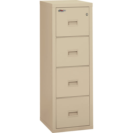 FireKing Insulated Turtle File Cabinet - 4-Drawer - 17.7" Width x 22.1" Depth x 52.8" Height - 4 x Drawer(s) for File - Letter, Legal - Fire Resistant - Parchment - Powder Coated - Steel - 1 Each
