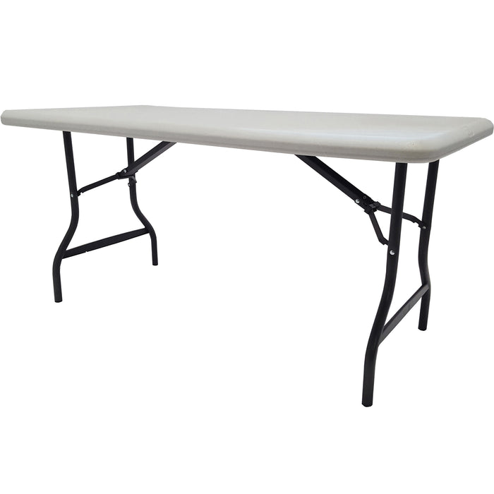 Iceberg IndestrucTable TOO 1200 Series Folding Table - Rectangle Top - 1200 lb Capacity - 30" Table Top Length x 60" Table Top Width x 1" Table Top Thickness - 29" Height - Indoor, Outdoor - Assembly Required - Platinum, Powder Coated - Steel - Polyethyle