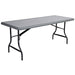 Iceberg IndestrucTable TOO 1200 Series Folding Table - Rectangle Top - Round Leg Base - 1200 lb Capacity - 96" Table Top Length x 30" Table Top Width x 1" Table Top Thickness x 1" Table Top Diameter - Indoor, Outdoor - Charcoal - Steel, Polyethylene, High