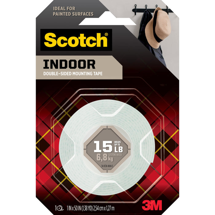 Scotch Mounting Tape - 4.17 ft Length x 1" Width - 1" Core - White - Foam - For Multipurpose - 1 Roll
