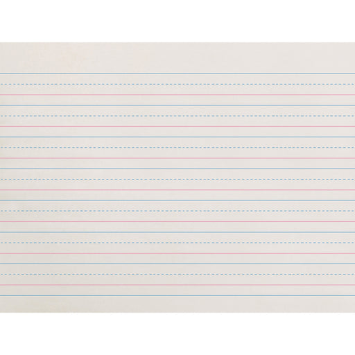 Zaner-Bloser Dotted Midline Newsprint Paper - 500 Sheets - 0.63" Ruled - Unruled Margin - 10 1/2" x 8" Sheet Size - White Paper - 1 Pack