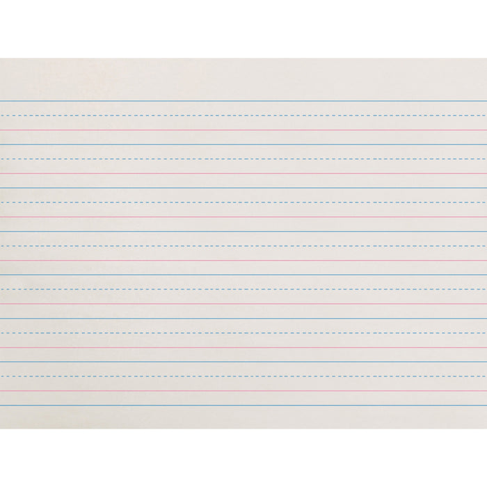 Zaner-Bloser Dotted Midline Newsprint Paper - 500 Sheets - 0.63" Ruled - Unruled Margin - 10 1/2" x 8" Sheet Size - White Paper - 1 Pack