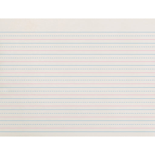 Zaner-Bloser Dotted Midline Newsprint Paper - 500 Sheets - 0.50" Ruled - Unruled Margin - 10 1/2" x 8" Sheet Size - White Paper - 1 Pack