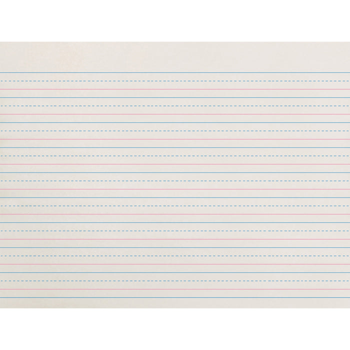 Zaner-Bloser Dotted Midline Newsprint Paper - 500 Sheets - 0.50" Ruled - Unruled Margin - 10 1/2" x 8" Sheet Size - White Paper - 1 Pack